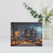 Happy Halloween | Geruchliche Spuk Wohnung Postkarte (Stehend Vorderseite)