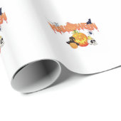 Happy Halloween Geschenkpapier (Rolleneckpunkt)