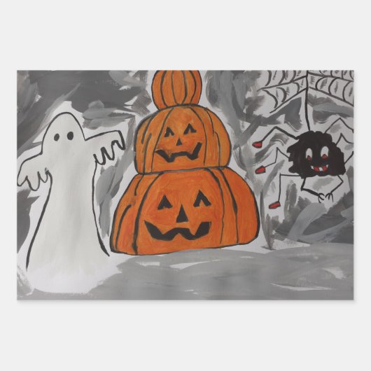 Happy Halloween Geschenkpapier Set (Vorderseite)
