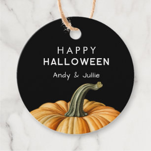 Happy Halloween-Geschenktag mit Kürbis Geschenkanhänger
