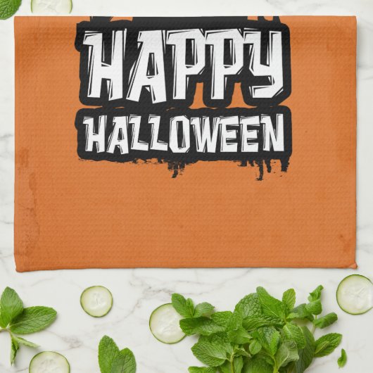 Happy Halloween Geschirrtuch (Gefaltet)