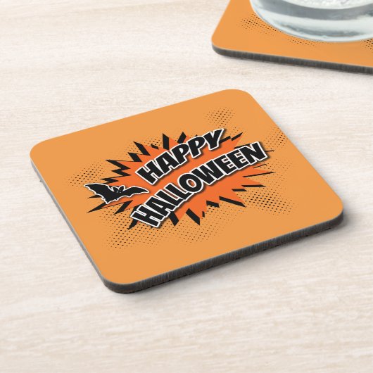 Happy Halloween Getränkeuntersetzer (Linke Seite)