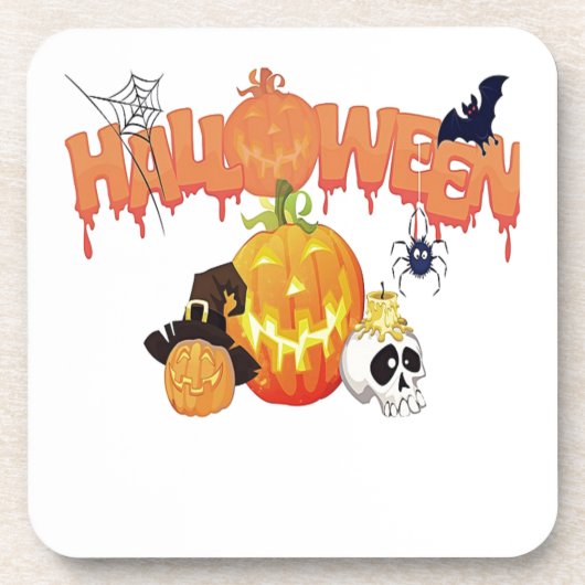 Happy Halloween Getränkeuntersetzer (Vorderseite)