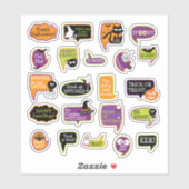 Happy Halloween Ghost Bat Black Cat Aufkleber (Blatt)