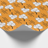 Happy Halloween Ghost Bat Orange Geschenkpapier (Ecke)