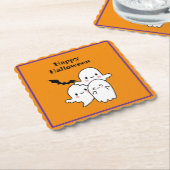 Happy Halloween Ghost Bat Orange Lila Untersetzer (angewinkelt)