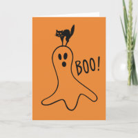 Happy Halloween Ghost Black Cat Niedlich Orange