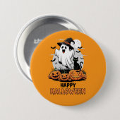 Happy Halloween Ghost Button (Vorne & Hinten)