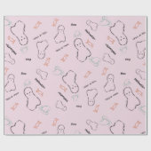 Happy Halloween Ghost Candy Hand Lettering Doodle Geschenkpapier (Flach)