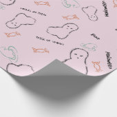 Happy Halloween Ghost Candy Hand Lettering Doodle Geschenkpapier (Ecke)