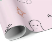 Happy Halloween Ghost Candy Hand Lettering Doodle Geschenkpapier (Rolleneckpunkt)