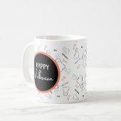 Happy Halloween Ghost Candy Hand Lettering Doodle Kaffeetasse (Vorderseite Links)