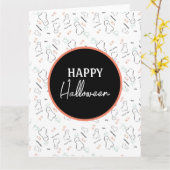Happy Halloween Ghost Candy Hand Lettering Doodle Karte (Gelbe Blume)