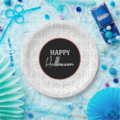 Happy Halloween Ghost Candy Hand Lettering Doodle Pappteller (Party)