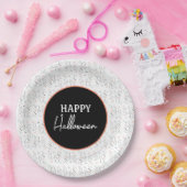 Happy Halloween Ghost Candy Hand Lettering Doodle Pappteller (Party)