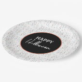 Happy Halloween Ghost Candy Hand Lettering Doodle Pappteller (Schrägansicht)