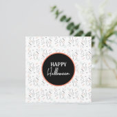 Happy Halloween Ghost Candy Hand Lettering Doodles Karte (Stehend Vorderseite)