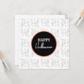 Happy Halloween Ghost Candy Hand Lettering Doodles Karte (Vorderseite/Rückseite Beispiel)