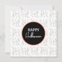 Happy Halloween Ghost Candy Hand Lettering Doodles