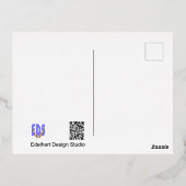 Happy Halloween Ghost Cartoon Gold Foil Postkarte (Rückseite)