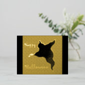 Happy Halloween Ghost Cartoon Gold Foil Postkarte (Stehend vorne)