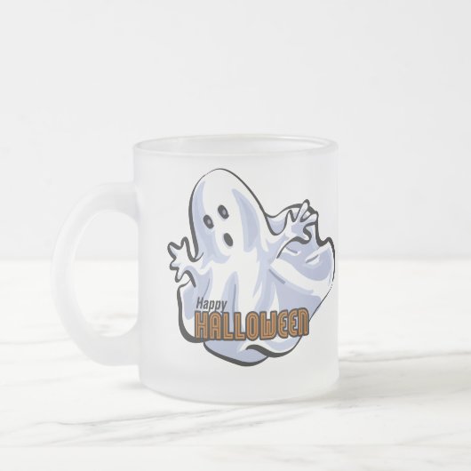 Happy Halloween Ghost Cartoon Mattglastasse (Links)