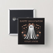 Happy Halloween Ghost Custom Button (Vorne & Hinten)