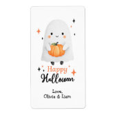 Happy Halloween Ghost Custom Shipping Labels (Vorne)