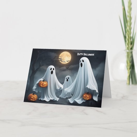 Happy Halloween Ghost Feiertagskarte (Vorderseite)