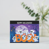 Happy Halloween Ghost Feiertagspostkarte (Stehend Vorderseite)