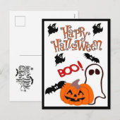 Happy Halloween Ghost Feiertagspostkarte (Vorne/Hinten)