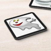 "HAPPY HALLOWEEN" GHOST GETRÄNKEUNTERSETZER (Linke Seite)