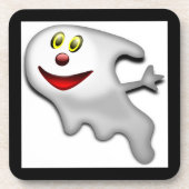 "HAPPY HALLOWEEN" GHOST GETRÄNKEUNTERSETZER (Vorderseite)