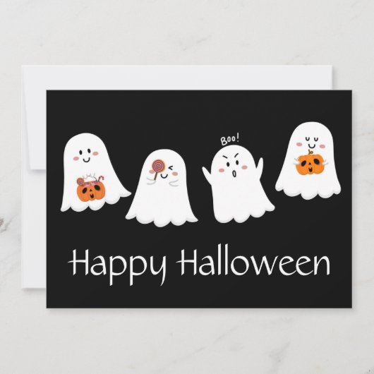 Happy Halloween Ghost Holiday Card Feiertagskarte (Vorderseite)