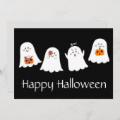 Happy Halloween Ghost Holiday Card Feiertagskarte (Vorne/Hinten)