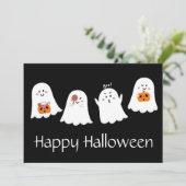 Happy Halloween Ghost Holiday Card Feiertagskarte (Stehend Vorderseite)