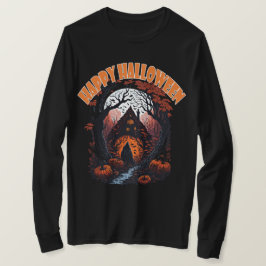 Happy Halloween Ghost House Benutzerdefinierter Te T-Shirt