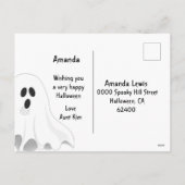 Happy Halloween Ghost Kürbislaterne Kinder Feiertagspostkarte (Rückseite)