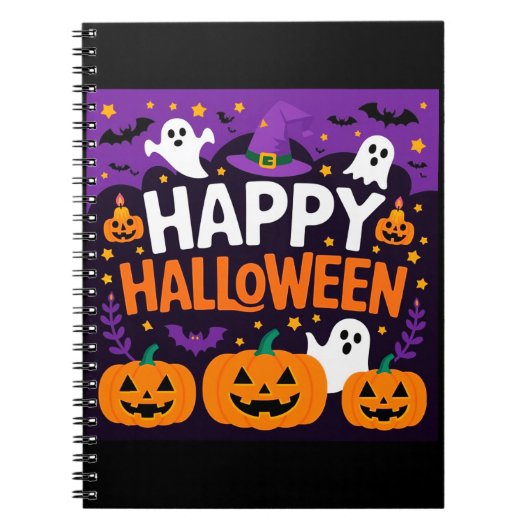 Happy halloween ghost notizblock (Vorderseite)