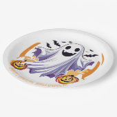 Happy Halloween Ghost Pappteller (Schrägansicht)