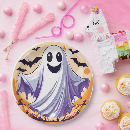 Happy Halloween Ghost Pappteller (Party)