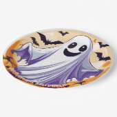 Happy Halloween Ghost Pappteller (Schrägansicht)