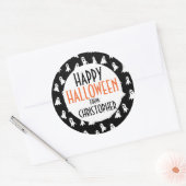 Happy Halloween Ghost Pattern Kids Personalisiert Runder Aufkleber (Umschlag)