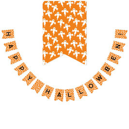 Happy Halloween Ghost Pattern Wimpelkette