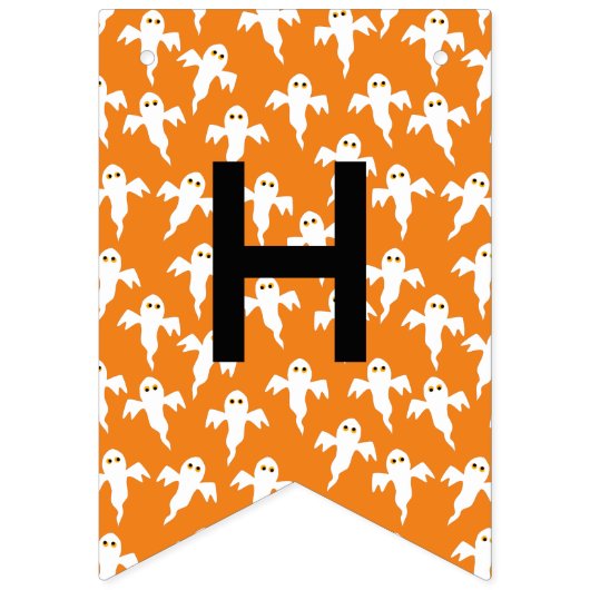 Happy Halloween Ghost Pattern Wimpelkette (Erste Fahne)