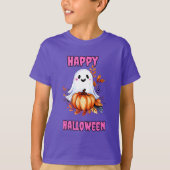 Happy Halloween Ghost Pink T-Shirt (Vorderseite)
