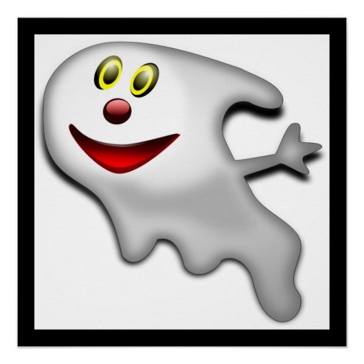 "HAPPY HALLOWEEN" GHOST POSTER (Vorderseite)