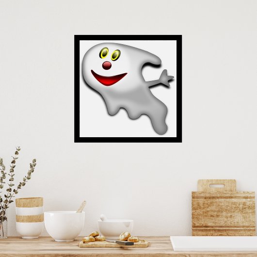 "HAPPY HALLOWEEN" GHOST POSTER (Küche)