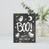 Happy Halloween Ghost Postkarte (Stehend Vorderseite)