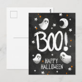 Happy Halloween Ghost Postkarte (Vorne/Hinten)